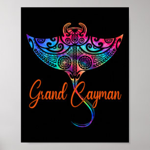 Grand Cayman Islands 2025 Tribal Stingray Familie  Poster