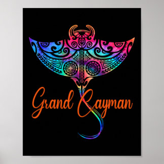 Grand Cayman Islands 2025 Tribal Stingray Family V Poster