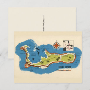 Grand Cayman Vintage Karte