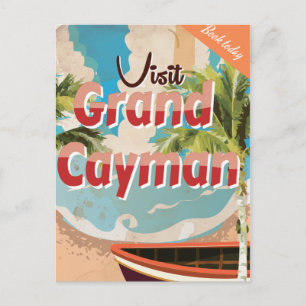 Grand Cayman Vintage-Reiseposter Postkarte