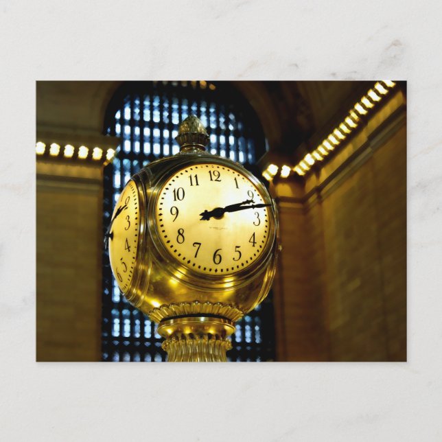 Grand Central Clock Postkarte (Vorderseite)