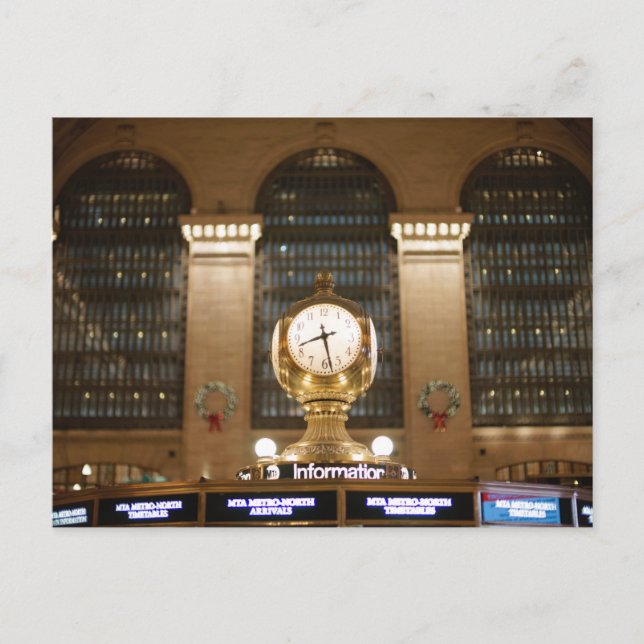 Grand Central Station Clock (New York, NY) Postkarte (Vorderseite)