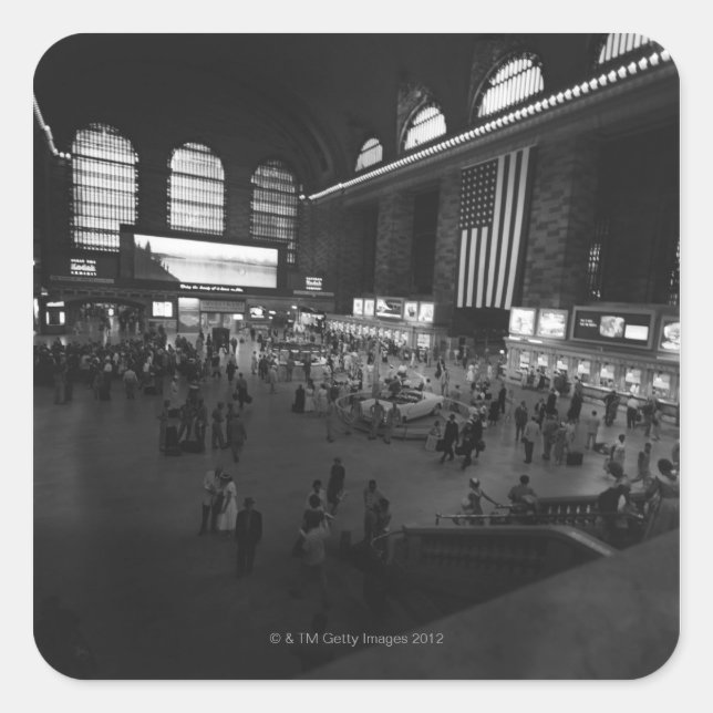 Grand Central Station Quadratischer Aufkleber (Vorderseite)