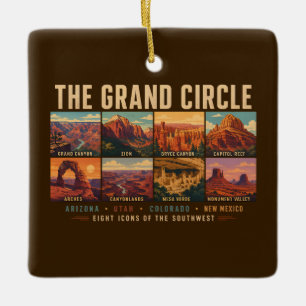 Grand Circle Nationalparks Landmark-Illustration Keramikornament
