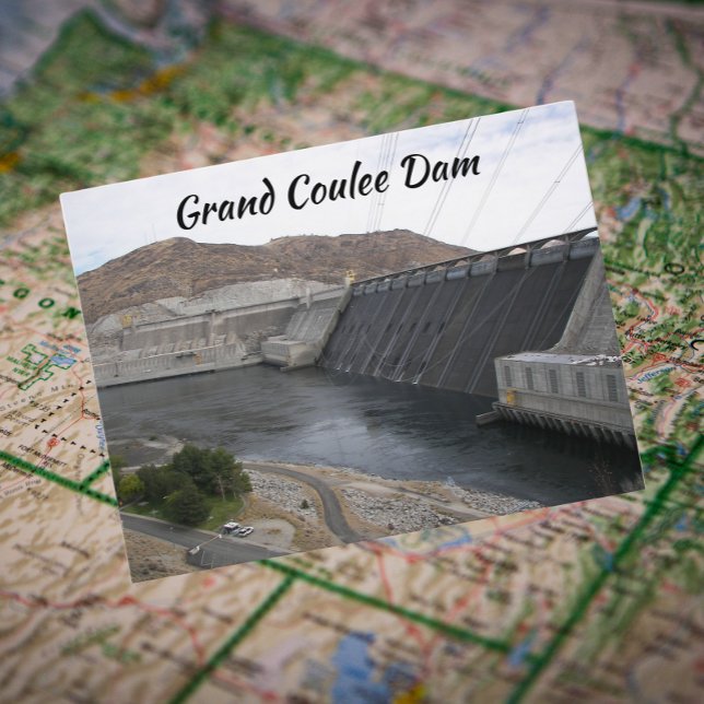 Grand Coulee Dam Travel Foto Postkarte (In Situ Map)