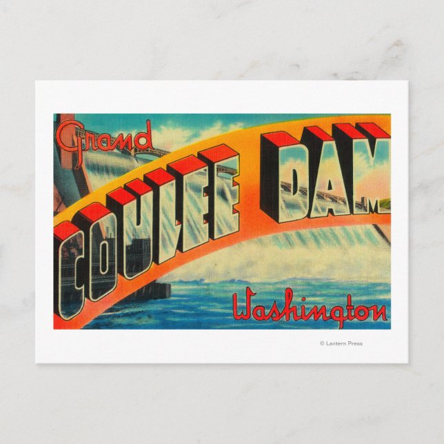 Grand Coulee Dam, Washington Postkarte (Vorderseite)