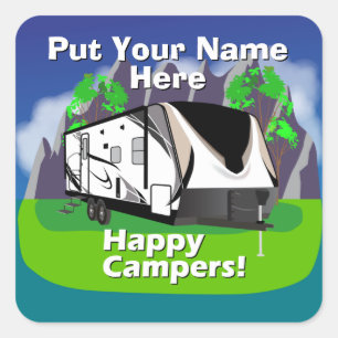 Grand Design Imagine 2150RB Happy Camper Design Quadratischer Aufkleber