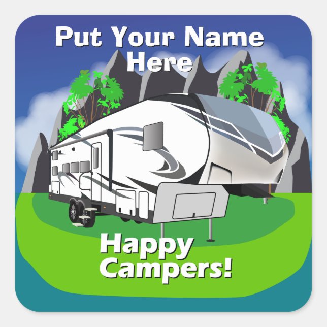 Grand Design Reflektion 28bh Fünftes Raddesign Quadratischer Aufkleber (Vorderseite)