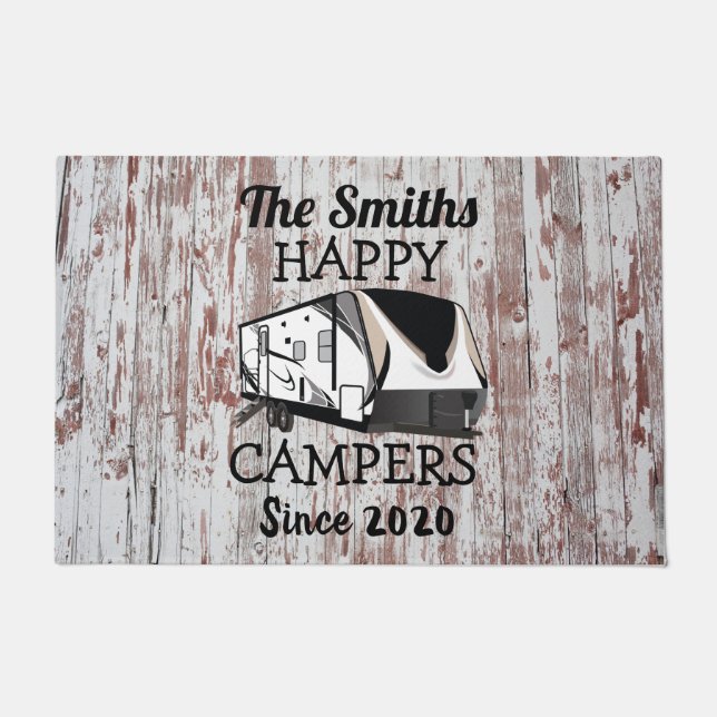 Grand Design Trailer Doormat mit rustikalem Bkgd Fußmatte (Vorderseite)