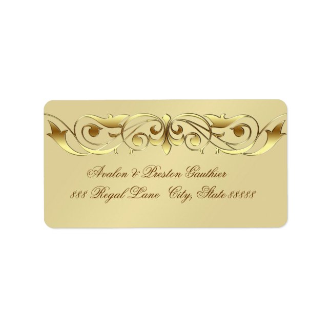 Grand Duchess Imitate Gold Scroll Address Labels Adressaufkleber (Vorne)