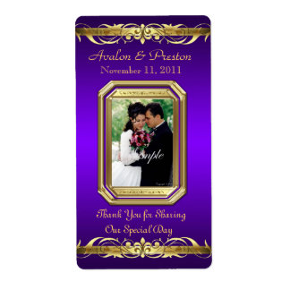 Grand Duchess Lila Foto Gold Wine Wedding Label
