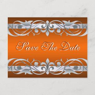 Grand Duchess Silver Orange Save the Date Postcard Ankündigungspostkarte