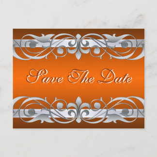 Grand Duchess Silver Orange Save the Date Postcard Ankündigungspostkarte
