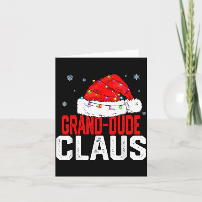Grand Dude Claus Funny Family Matching Grandpa Chr Karte (Vorderseite)