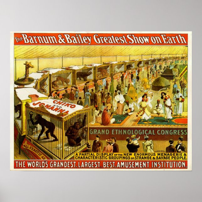 Grand Ethnological Congress Barnum & Bailey Circus Poster (Vorne)