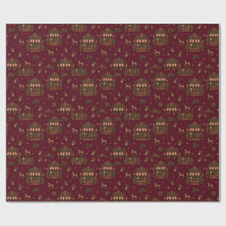 Grand European Christmas Toyshop Cranberry Rot Ver Geschenkpapier