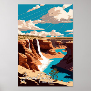 Grand Falls Arizona Vintage-Illustration Poster