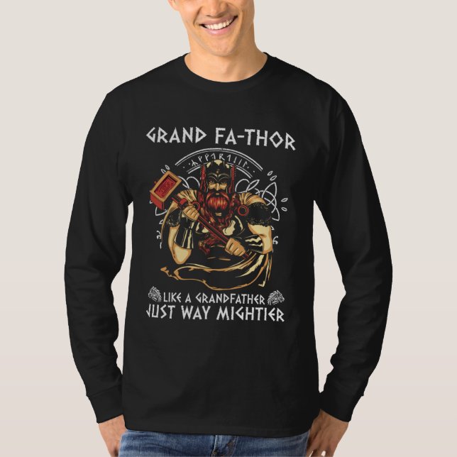 Grand Fathor  Cool Saying Father s Day Costume Vik T-Shirt (Vorderseite)