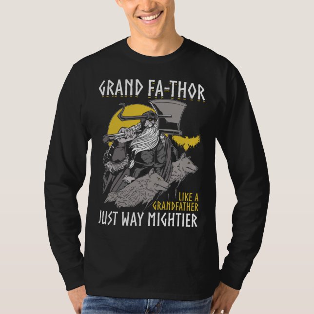 Grand Fathor  Cool Saying Father s Day Costume Vik T-Shirt (Vorderseite)