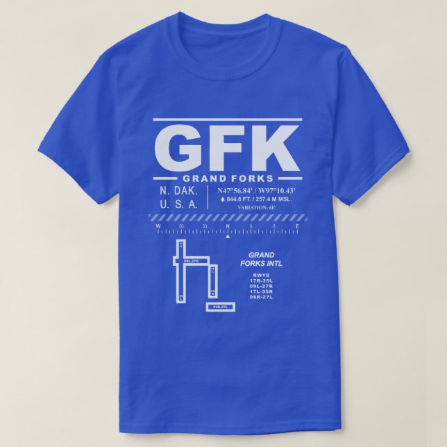 Grand Forks International Airport GFK T - Shirt (Design vorne)