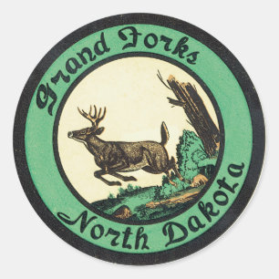 Grand Forks North Dakota Bezeichnung Runder Aufkleber