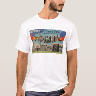 Grand Forks, North Dakota - großer Buchstabe T-Shirt