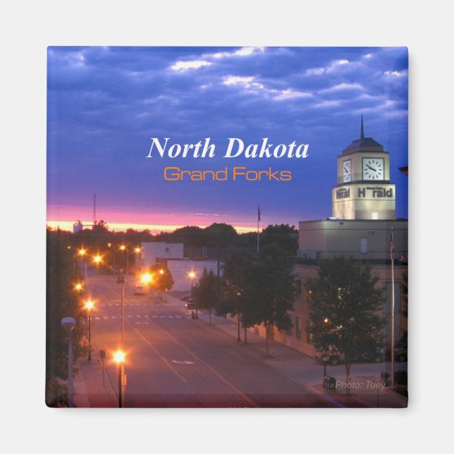 Grand Forks North Dakota Magnet Reisen Souvenir (Vorne)