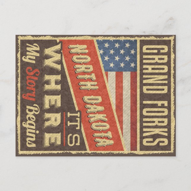 Grand Forks North Dakota Postkarte (Vorderseite)
