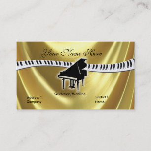 Grand Gold Piano und Keyboard Business Card Visitenkarte