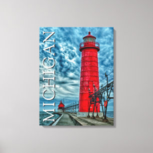 Grand Haven Leuchtturm Michigan Leinwanddruck