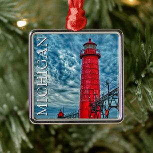 Grand Haven Lighthouse   Michigan Ornament Aus Metall