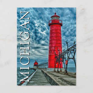 Grand Haven Lighthouse   Michigan Postkarte