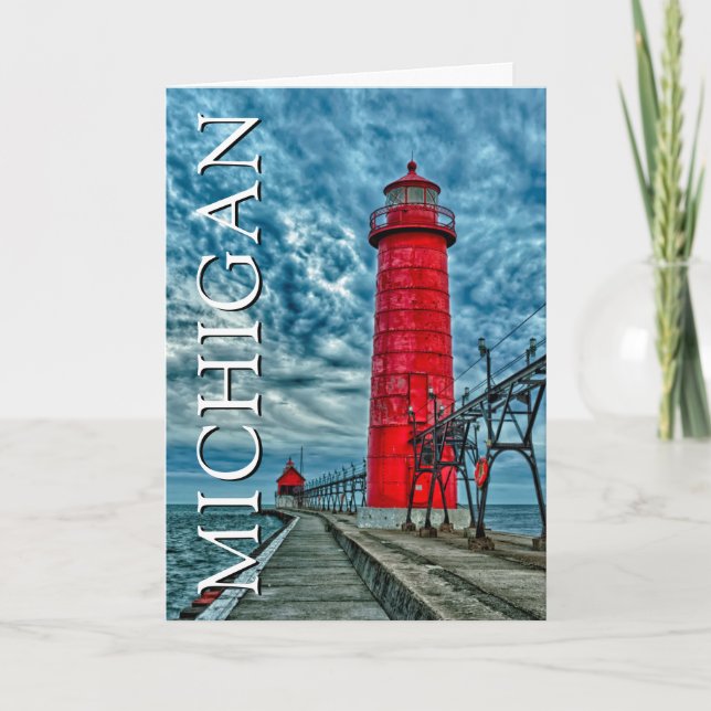 Grand Haven Lighthouse | Michigan | Vielen Dank Dankeskarte (Vorderseite)