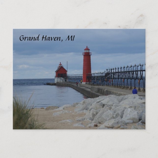 Grand Haven Lighthouses Postkarte (Vorderseite)