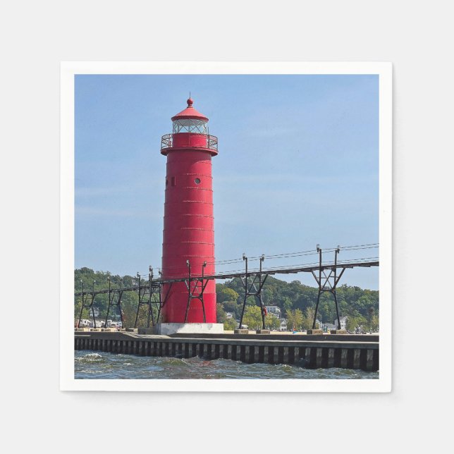 Grand Haven Michigan Lighthouse Serviette (Vorderseite)
