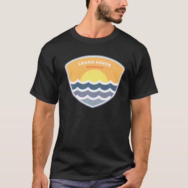 Grand Haven Michigan MI Sunset Vacation Souvenir T-Shirt (Vorderseite)