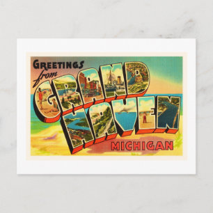 Grand Haven Michigan MI Vintage Travel Souvenir Postkarte