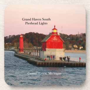 Grand Haven South Pierhead Lights Plastische Unter Getränkeuntersetzer