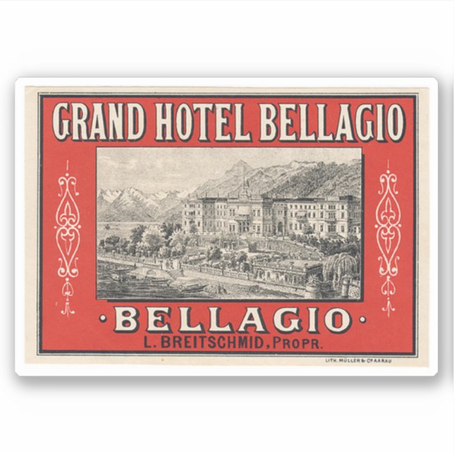 Grand Hotel Bellagio Italien Aufkleber (Vorderseite)