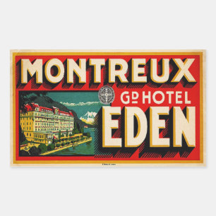 Grand Hotel Eden (Montreux Frankreich) Rechteckiger Aufkleber