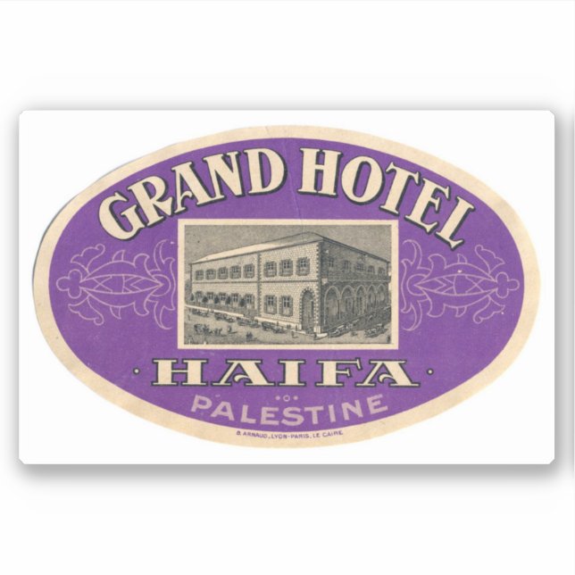 Grand Hotel Haifa Palestine Aufkleber (Vorderseite)