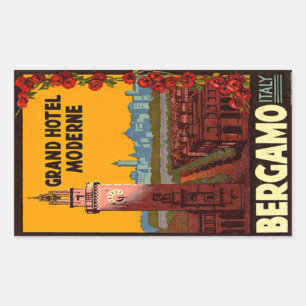 Grand Hotel Modern Bergano Italien Rechteckiger Aufkleber