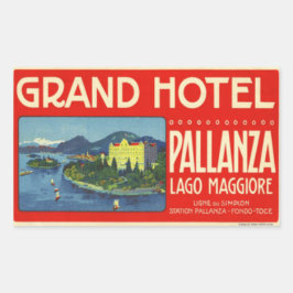 Grand Hotel Pllanza Lago Maggiore Rechteckiger Aufkleber