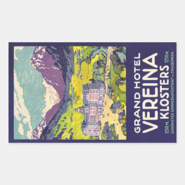 Grand Hotel Veriena Rechtecksticker Rechteckiger Aufkleber (Vorderseite)