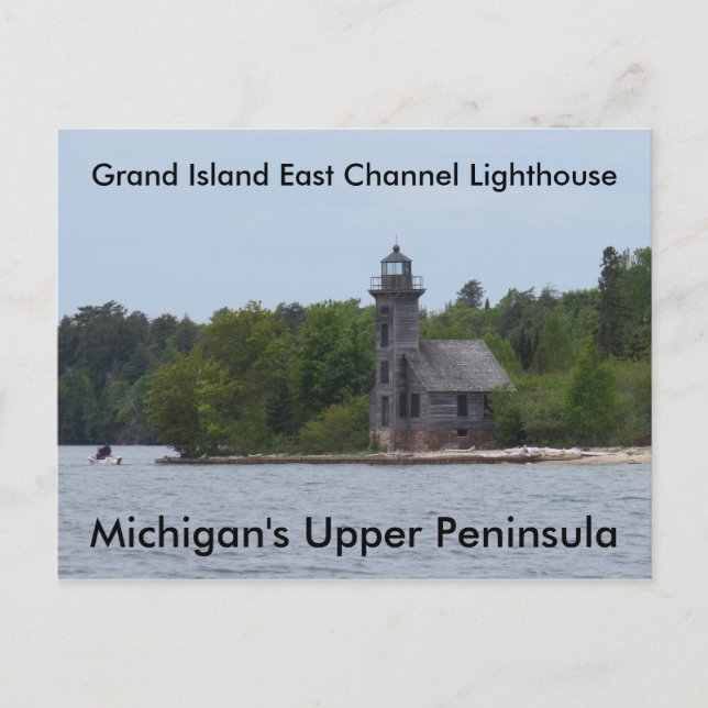 Grand Island East Channel Lighthouse Postkarte (Vorderseite)