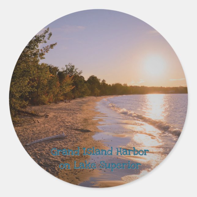 Grand Island Sunset Runder Aufkleber (Vorderseite)