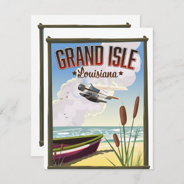 Grand Isle, Louisiana Reiseplakat (Vorne/Hinten)