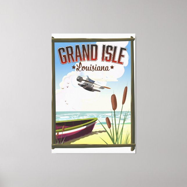 Grand Isle, Louisiana Reiseplakat Leinwanddruck (Vorderseite)