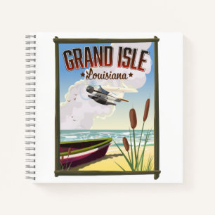 Grand Isle, Louisiana Reiseplakat Schlüsselanhänge Notizbuch
