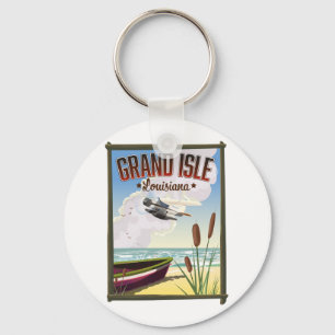 Grand Isle, Louisiana Reiseplakat Schlüsselanhänger